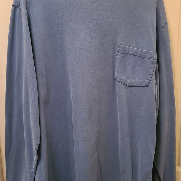 ST. JOHN'S BAY MEN'S BLUE LONG SLEEVE HERITAGE SUEDED JERSEY SIZE L LONG TALL - Picture 5 of 9